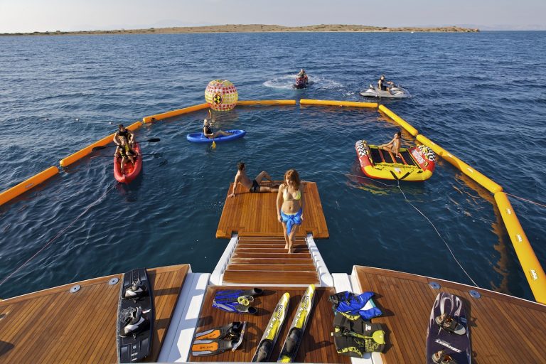 A wide range of toys in plethora for a large group on board.  The first Superyacht in her category to introduce the most trendy water toys.