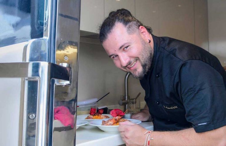 Chef George Pagoudis on board.