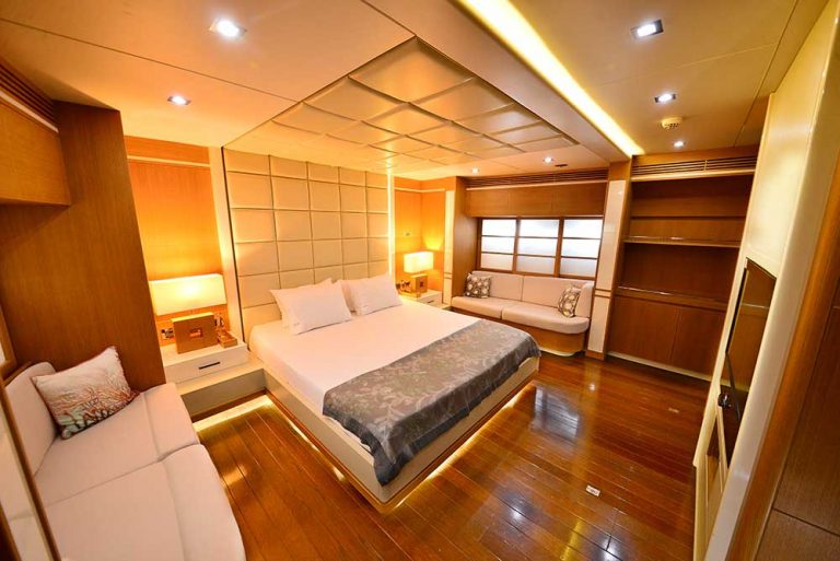 Spacious cabins for 10 guests.